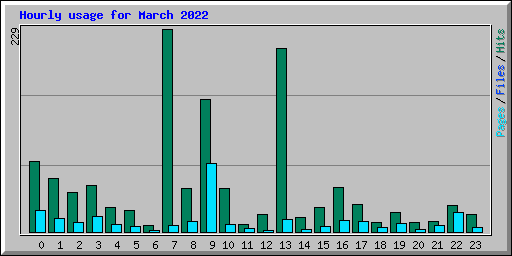Hourly usage for March 2022