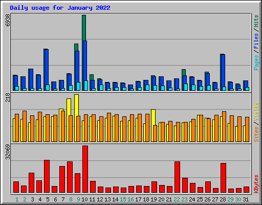 Daily usage for January 2022