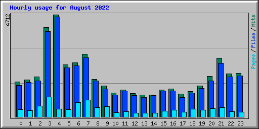 Hourly usage for August 2022