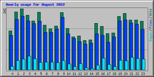 Hourly usage for August 2022