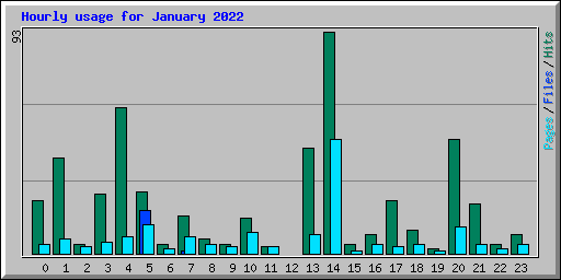 Hourly usage for January 2022