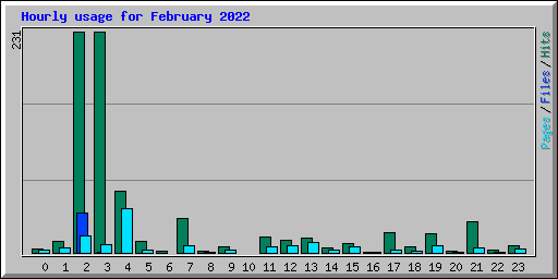 Hourly usage for February 2022